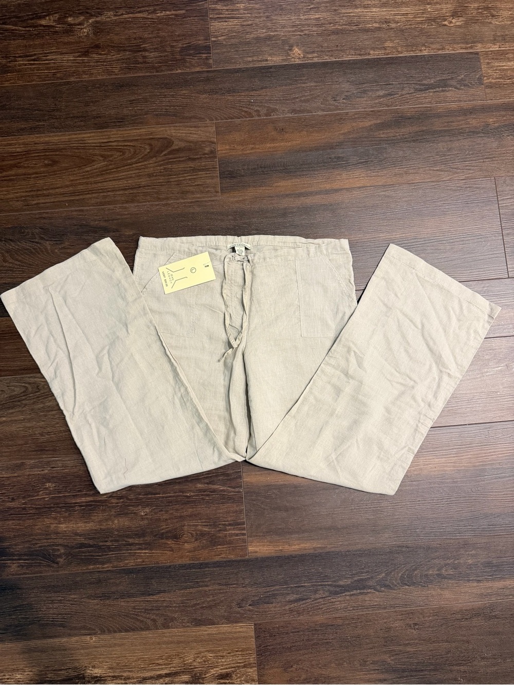 Linen-Blend Drawstring Pants - Picture 5 of 9